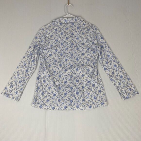Lauren Ralph Lauren Women's COTTON Blue White Floral PJ Sleep Night Shirt Size S - Picture 13 of 13